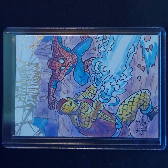 Fleer Ultra Spider-Man Sketch Spiderman/Shocker 1/1 - Picture 1 of 2